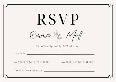 Rustic Wedding Postcard RSVP Template Example