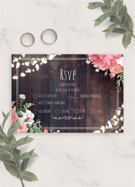 Rustic Wedding RSVP Card