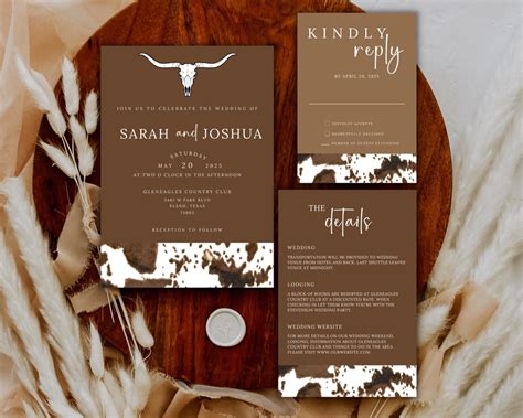 Rustic Western Wedding Invitations