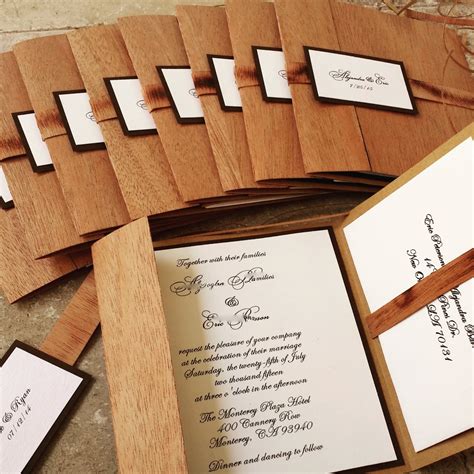 Rustic Wood Wedding Invitation