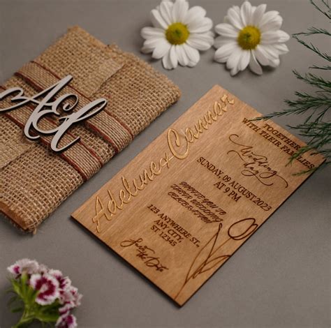 Rustic Wooden Wedding Invitation