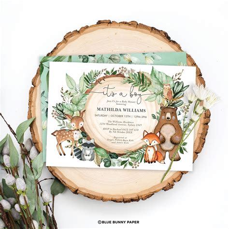 Rustic Woodland Invitation Template