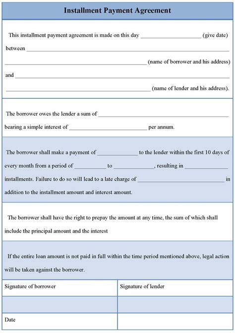 RV Installment Payment Contract Sample 3