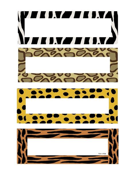 Safari Name Tag Templates for Print