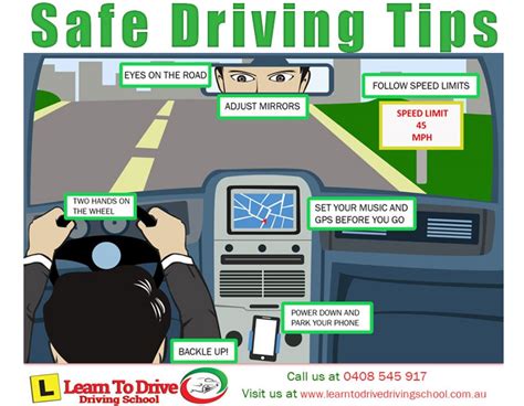 Safe driving tips graphic