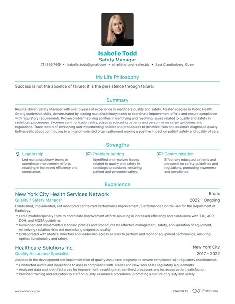 Safety Manager Resume Examples 2