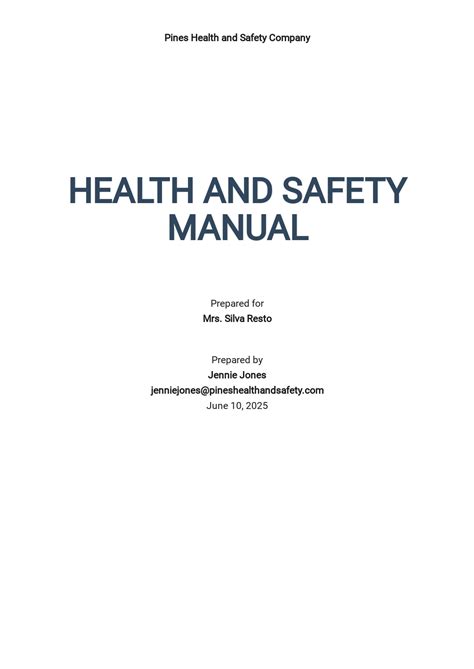 Safety Manual Template in Word