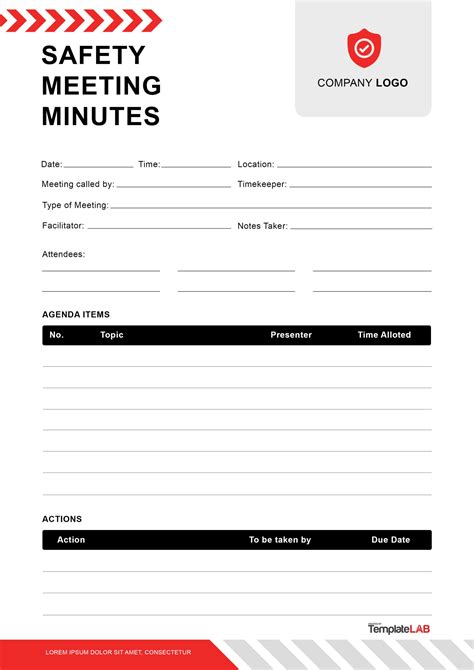 Safety Meeting Minutes Template