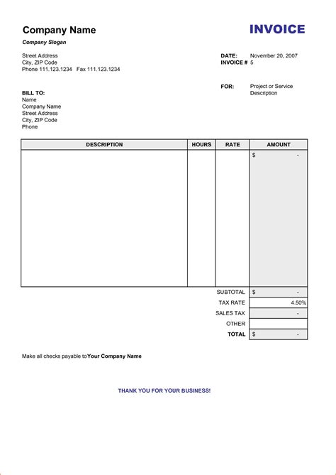 Sage Standard Invoice Template