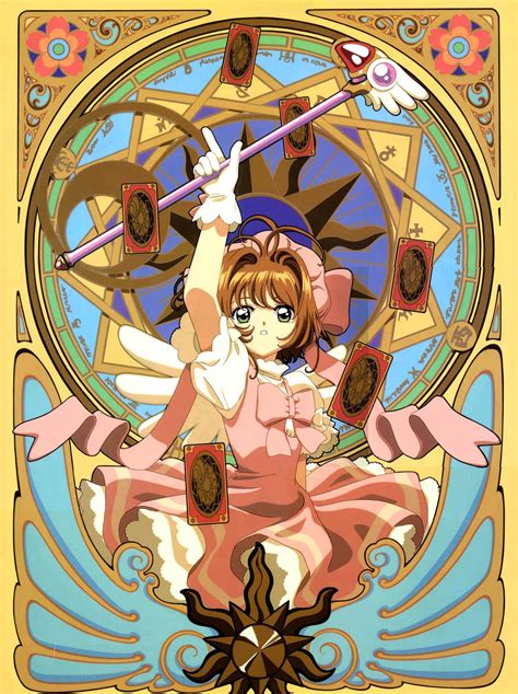 Sakura Kinomoto capturing a Clow Card