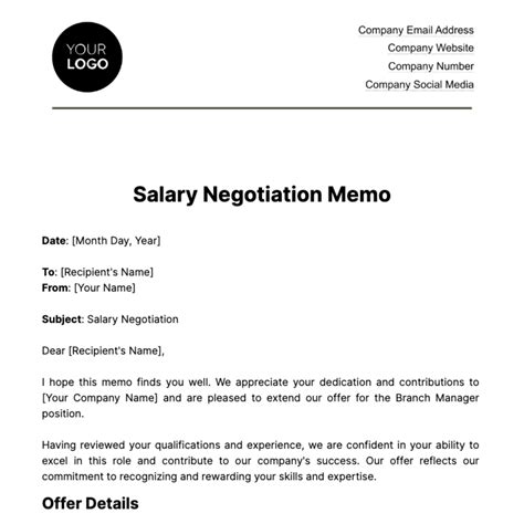 Salary Negotiation Template