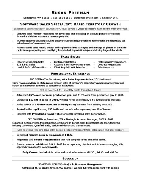 Sales Associate Resume Template Example 3