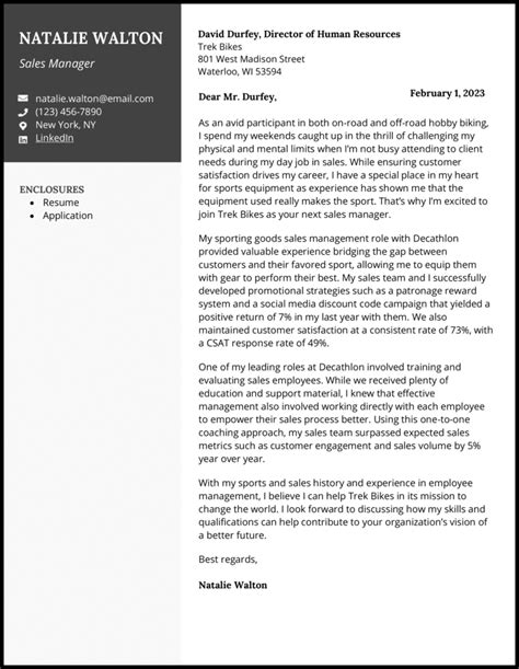 Sales Cover Letter Template 10