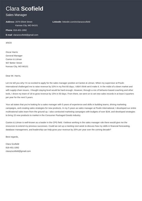 Sales Cover Letter Template 5