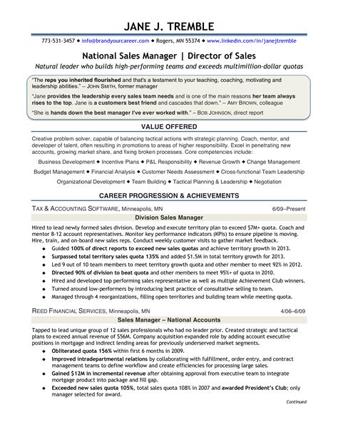 Sales Director Resume Template Free