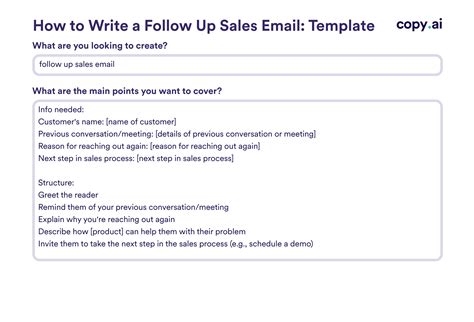 Sales follow-up template example