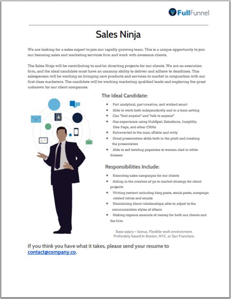 Sales Job Posting Template Example 1