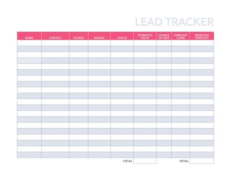 Sales Lead Tracking Template Free