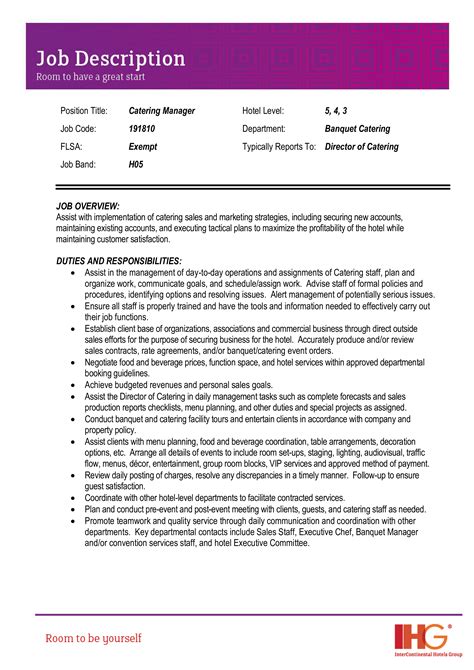 Sales Manager Job Description Template