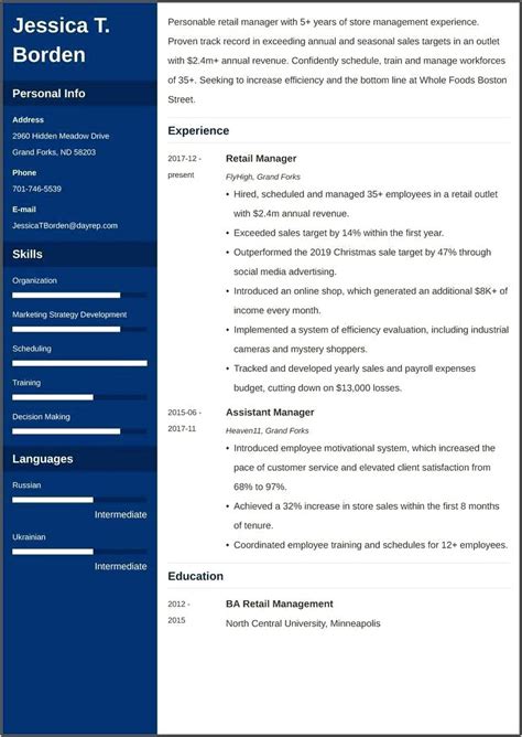 Sales Manager Resume Templates Gallery