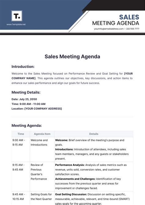 Sales Meeting Agenda Template