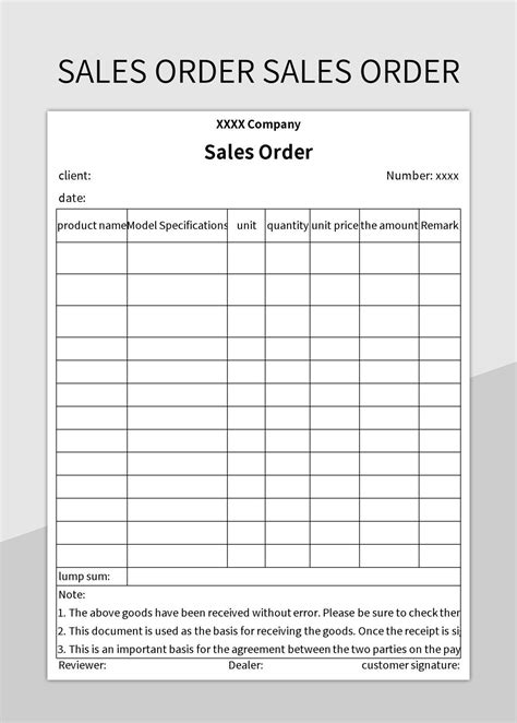 Sales Order Template