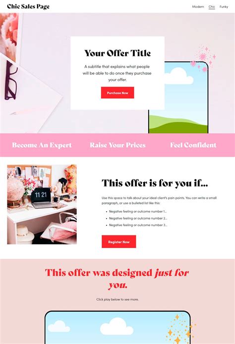 Sales Page Templates for Kajabi