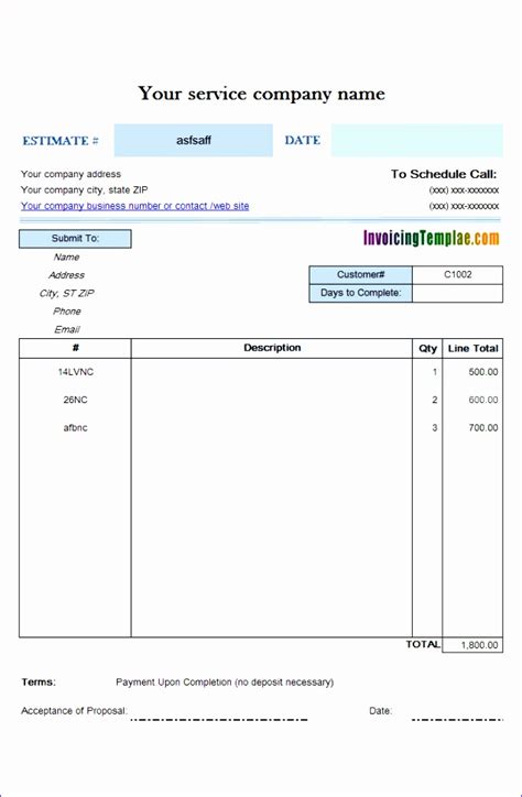 Sales Proposal Template Excel