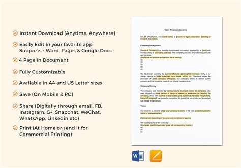 Sales Proposal Template Google Docs