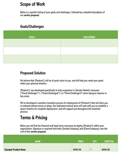 Sales Proposal Template Word