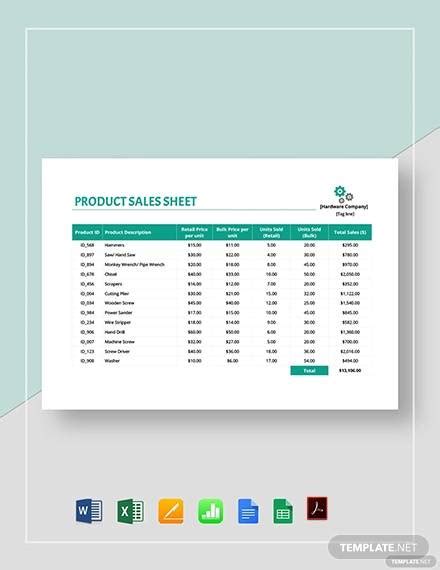 Sales Sheet Template 7