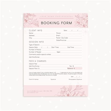 Salon Booking Form Template