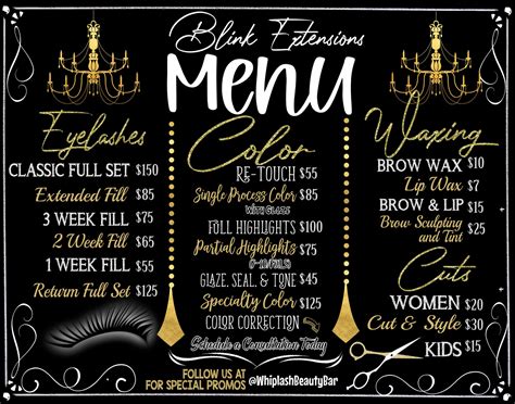 Salon Menu Template 3