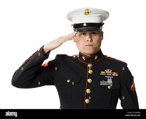 An image of a Marine Corps personnel saluting