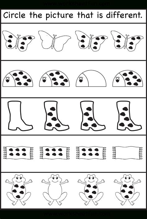 Same and Different Worksheets for 4-Year-Olds