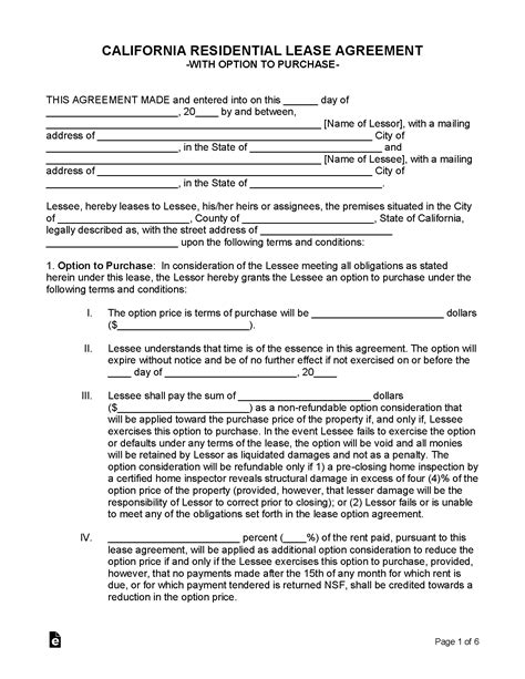 Sample Clauses and Provisions for a California Rental Agreement