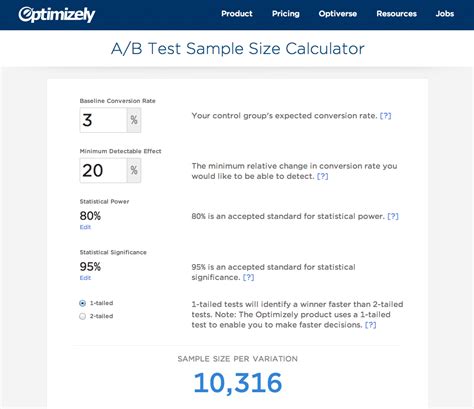 Sample Size Calculator for Experimental Design