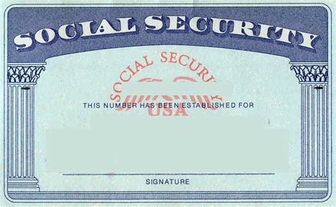 Sample Social Security Card Template