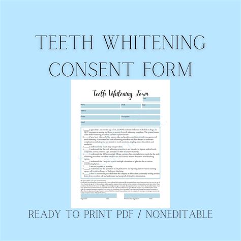 Sample Teeth Whitening Form