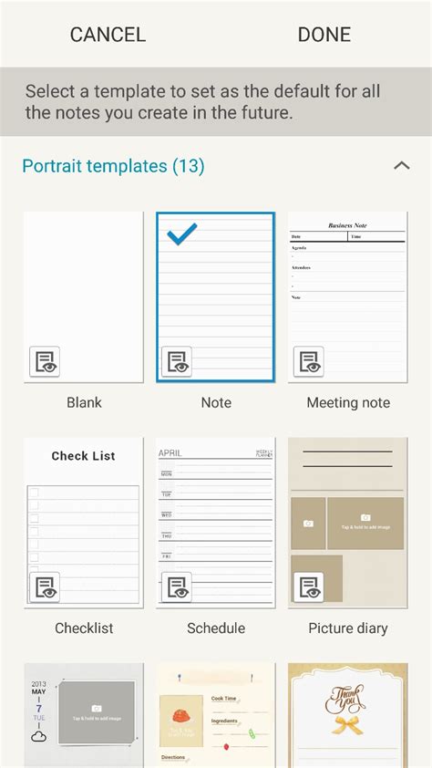 Samsung Notes Meeting Template