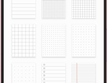 Samsung Notes Page Templates