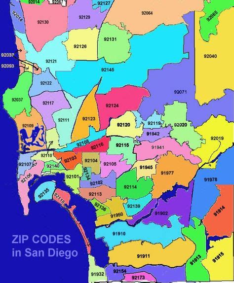 San Diego Zip Code Map Printable