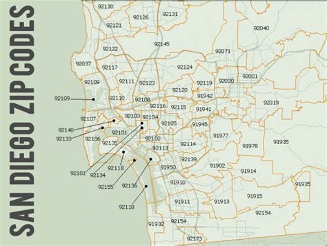 Map of San Diego zip codes