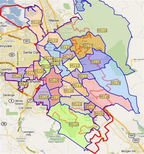 Map of San Jose Zip Codes