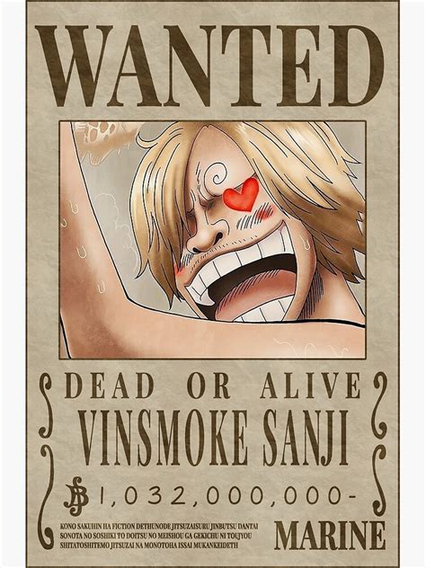 A One Piece bounty poster featuring Sanji