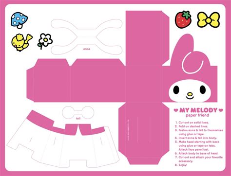 Sanrio Paper Craft Templates How-to Image