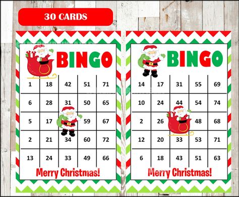 Santa Bingo Card