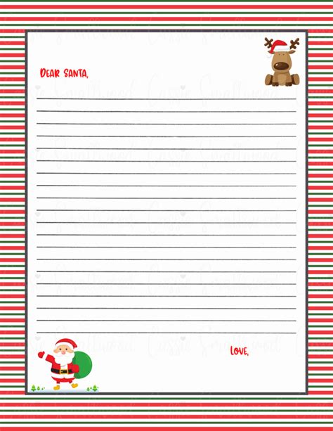 Santa Blank Letter Template for Kids