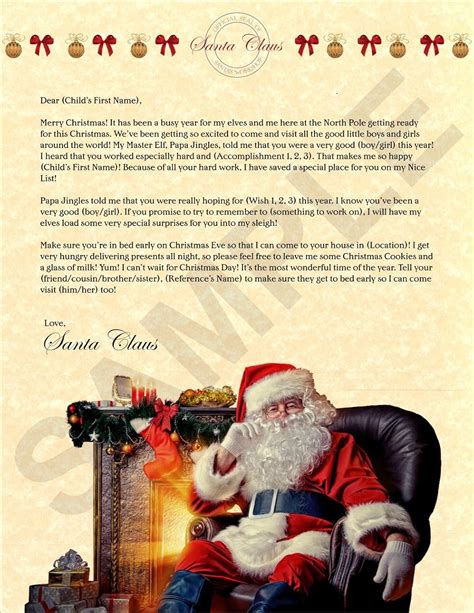 A Santa Claus letter with a special message