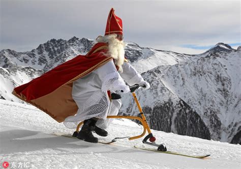 Santa Claus in the Swiss Mountains